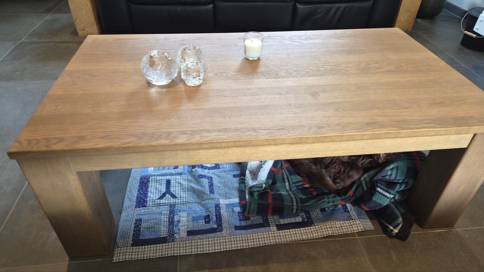 Houten salontafel L130xB71xH45CM, Ophalen, 50 – 75, Gebruikt, 100 tot 150 cm