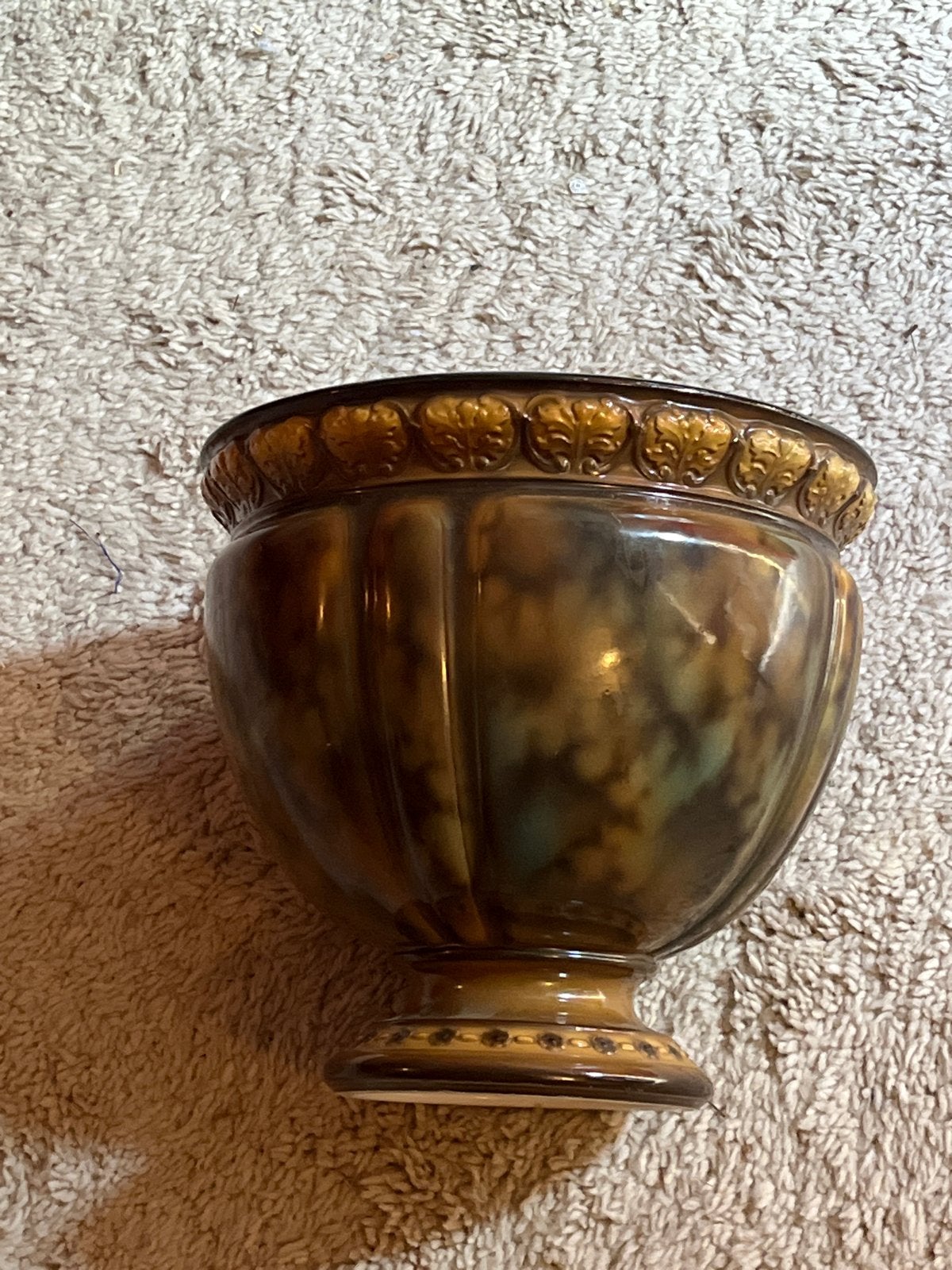 Antieke Art Nouveau bloempot, geglazuurd aardewerk, Antiek en Kunst, Ophalen