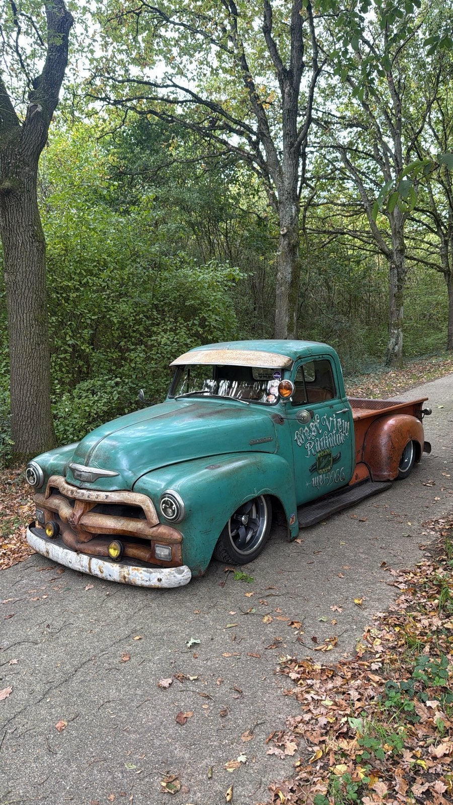 Chevrolet 3100 shortbed stepside 1955 patina bagged ratrod, Auto's, Automaat, Chevrolet, Overige bekleding, SUV of Terreinwagen