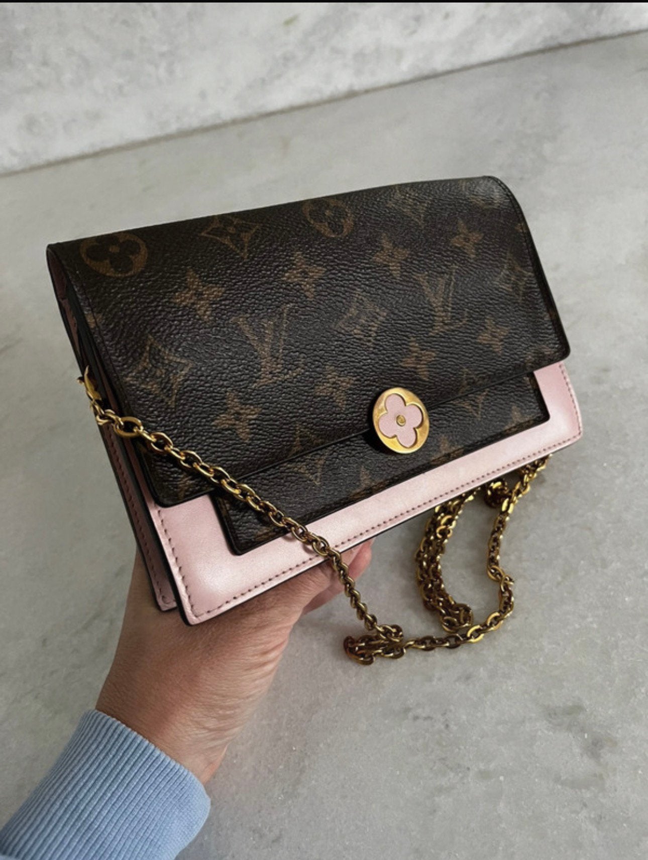 Louis Vuitton Pochette Félicie Monogram Roze, Ophalen of Verzenden, Zo goed als nieuw, Bruin, Schoudertasje