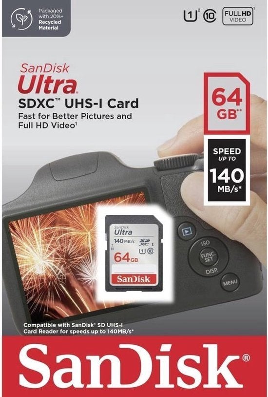 Sandisk SDXS Ultra 64gb (SD-kaart) *Nieuw*, Audio, Tv en Foto, Fotografie | Geheugenkaarten, Sandisk 1, Nieuw, Ophalen of Verzenden