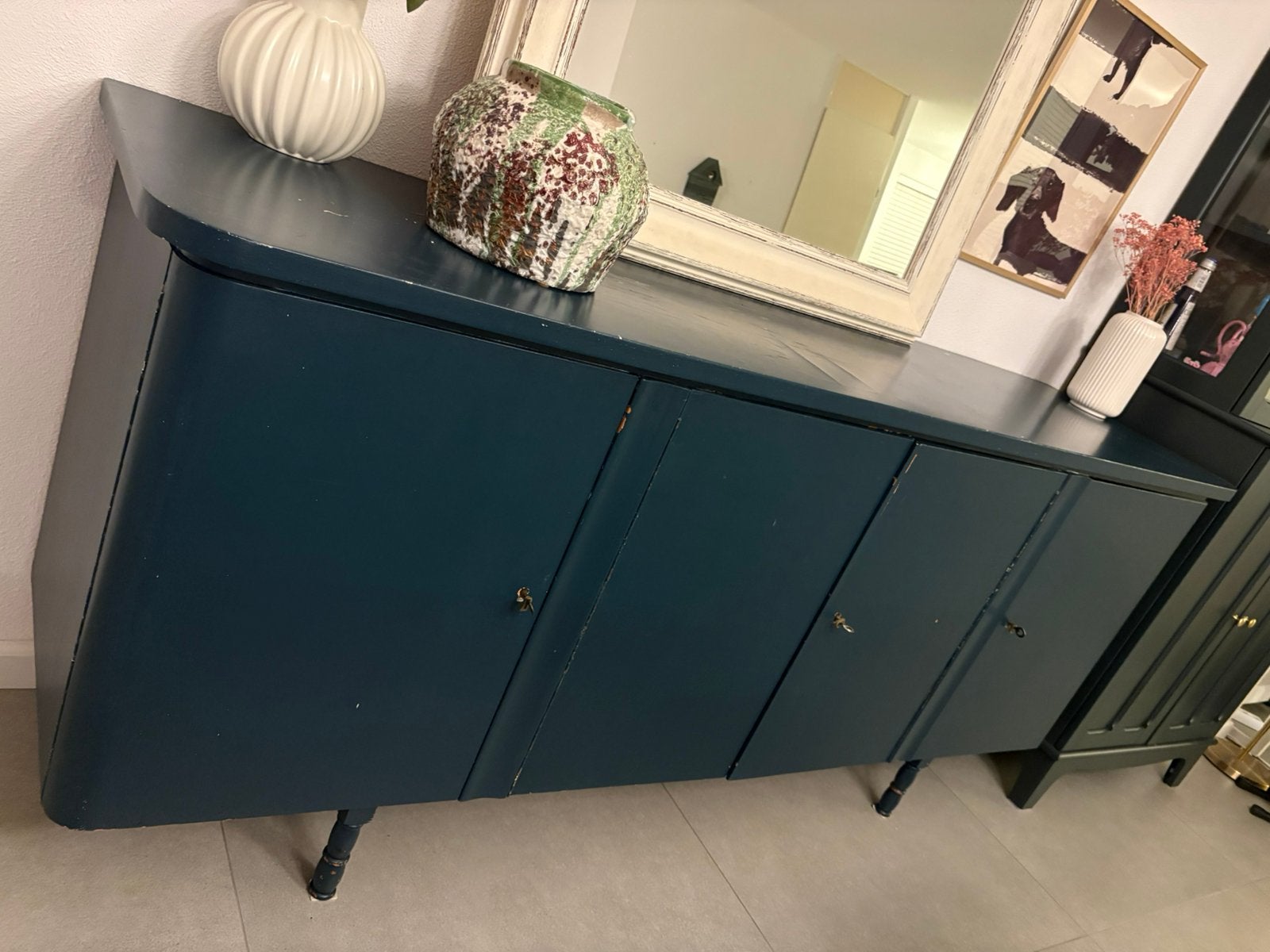 Vintage commode, Ophalen, Gebruikt, 200 cm of meer, Met lade(s)