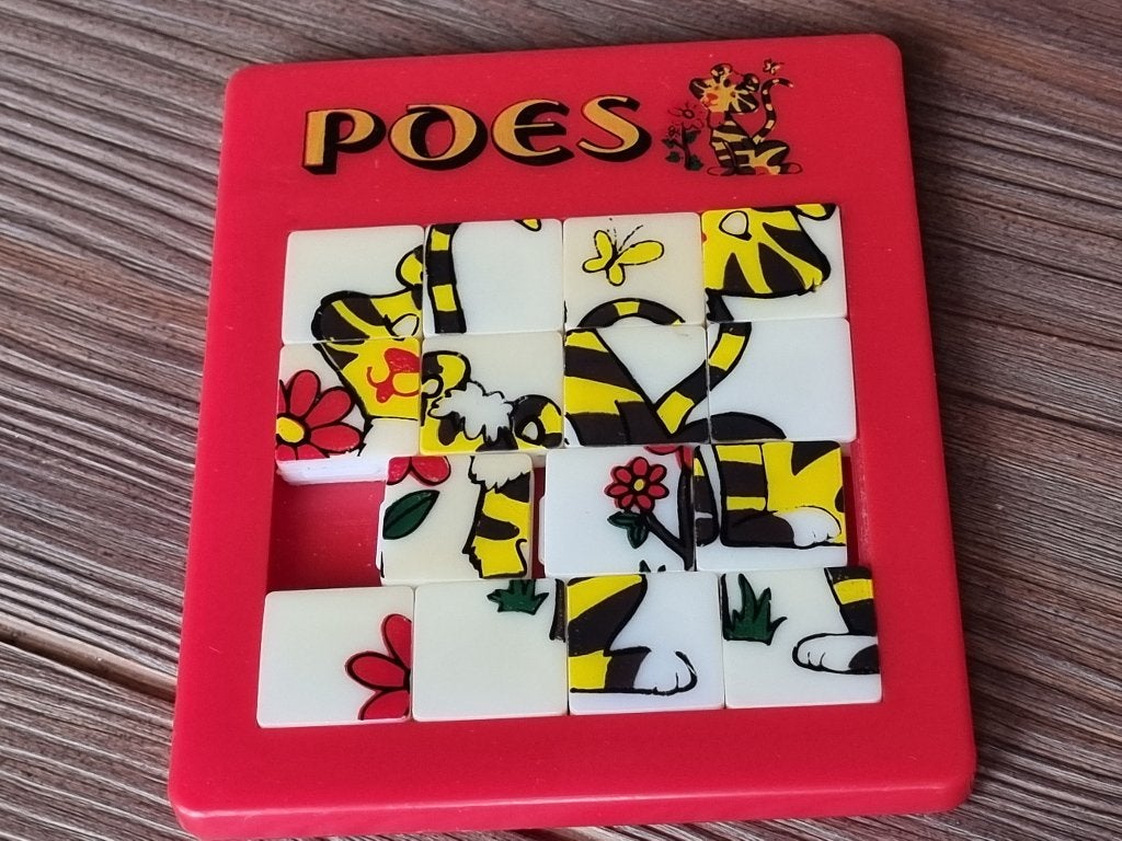 Leuke Zeldzame Vintage Schuifpuzzel Kat Poes Made Hongkong, Verzenden, 500 t/m 1500 stukjes, Gebruikt, Legpuzzel