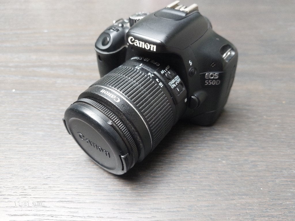 Canon EOS 550D Spiegelreflexcamera met EF-S 18-55mm lens, Lensdop, Spiegelreflex, Canon, 18 megapixels