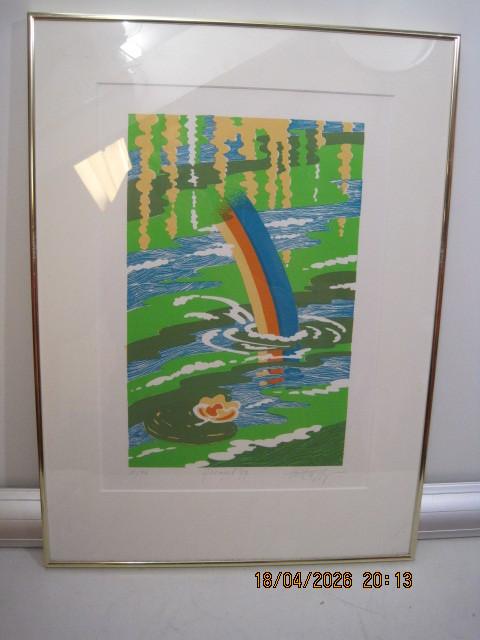 zeefdruk walter hagen ijsvogel 46,5/63,5 cm (386), Antiek en Kunst, Ophalen of Verzenden