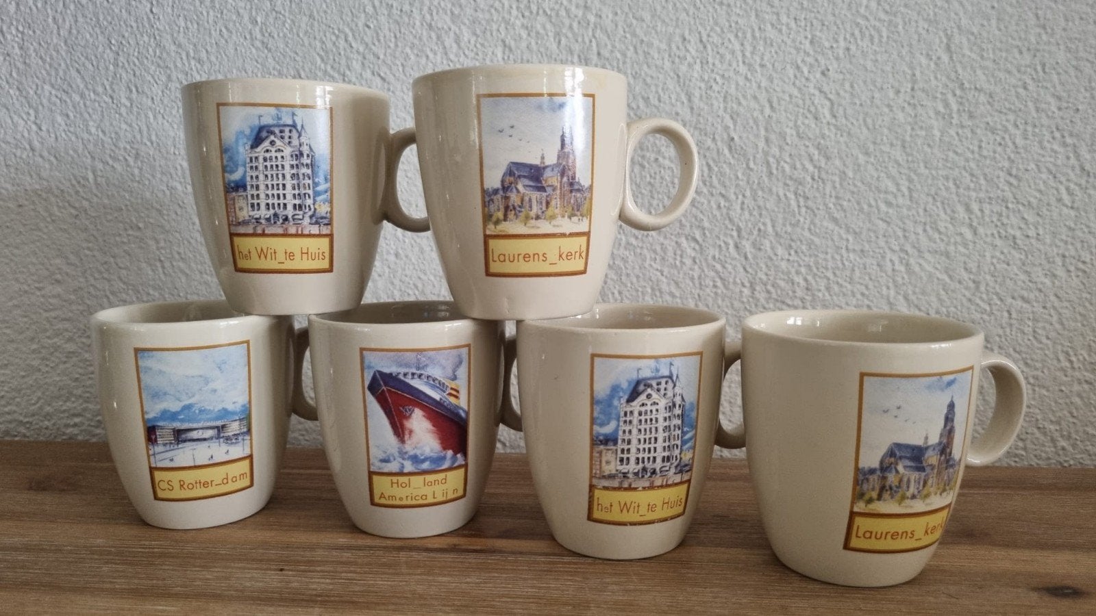 6 mooie C1000 Rotterdam mokken, Ophalen, Overige stijlen, Kop(pen) en/of Schotel(s)