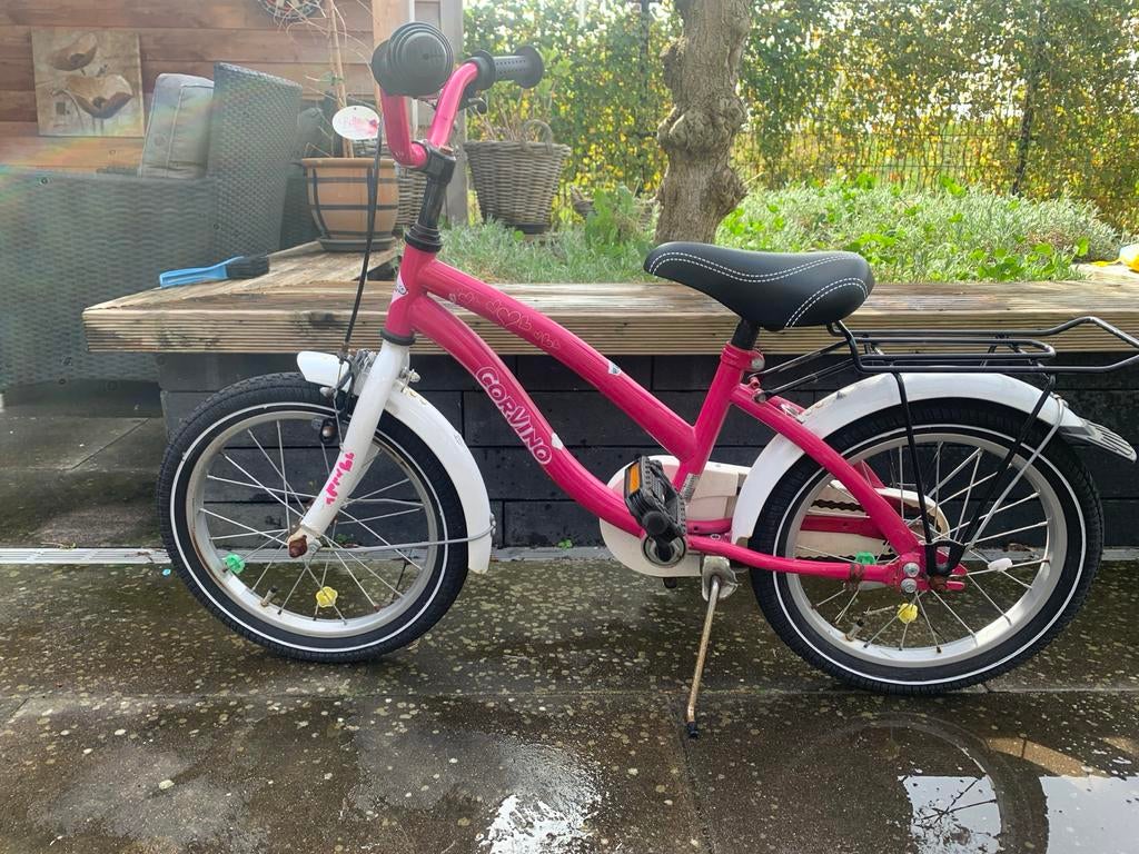 Roze meisjesfiets Corvino 16 inch, Ophalen, Gebruikt, 16 inch, Handrem