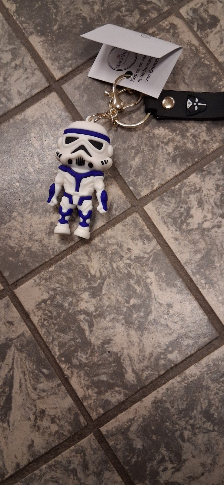 Star Wars Stormtrooper Sleutelhanger met Darth Vader label, Ophalen of Verzenden, Nieuw, Beeldje of Buste