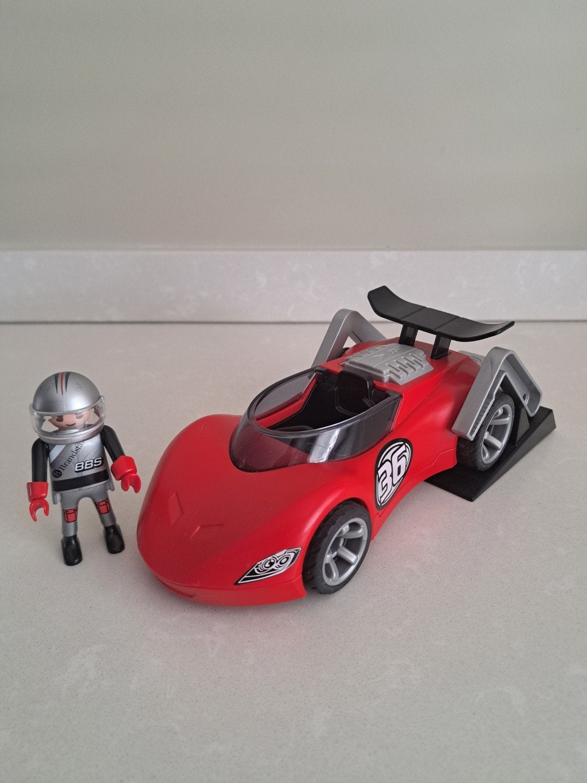 Playmobil 5175 Terugtrek Raceauto met Coureur, Gebruikt, Complete set, Voertuig, Ophalen of Verzenden