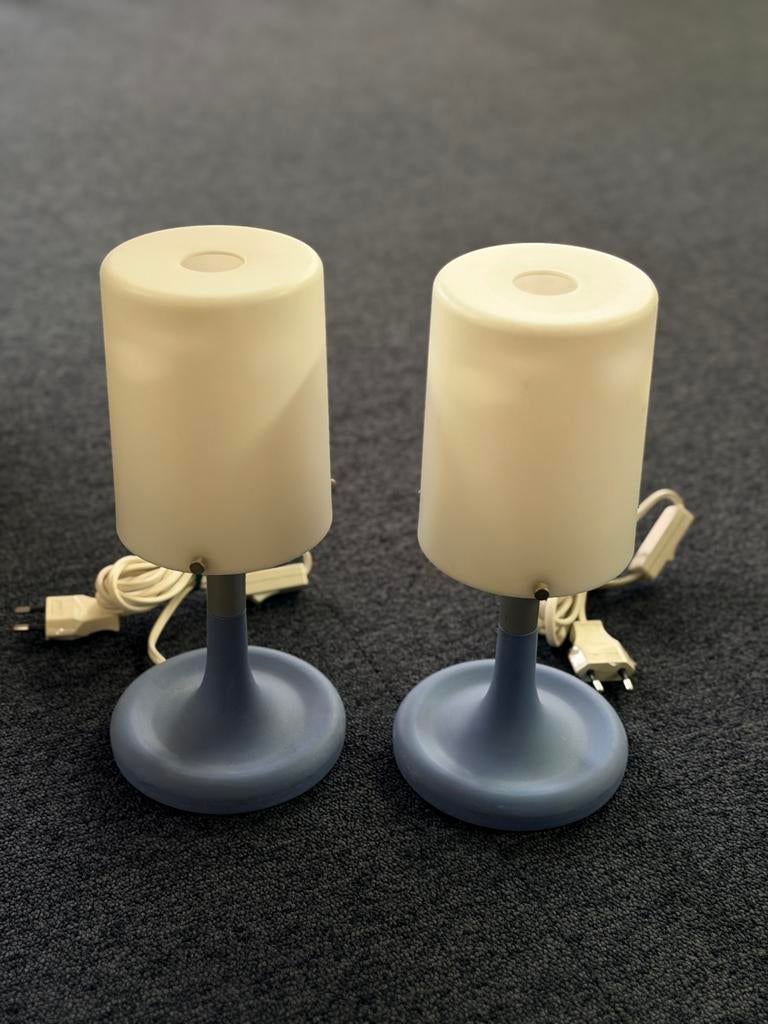 IKEA B0010 Vintage Tafellampjes Nachtlampjes (Set van 2), Ophalen of Verzenden, Zo goed als nieuw, Kunststof