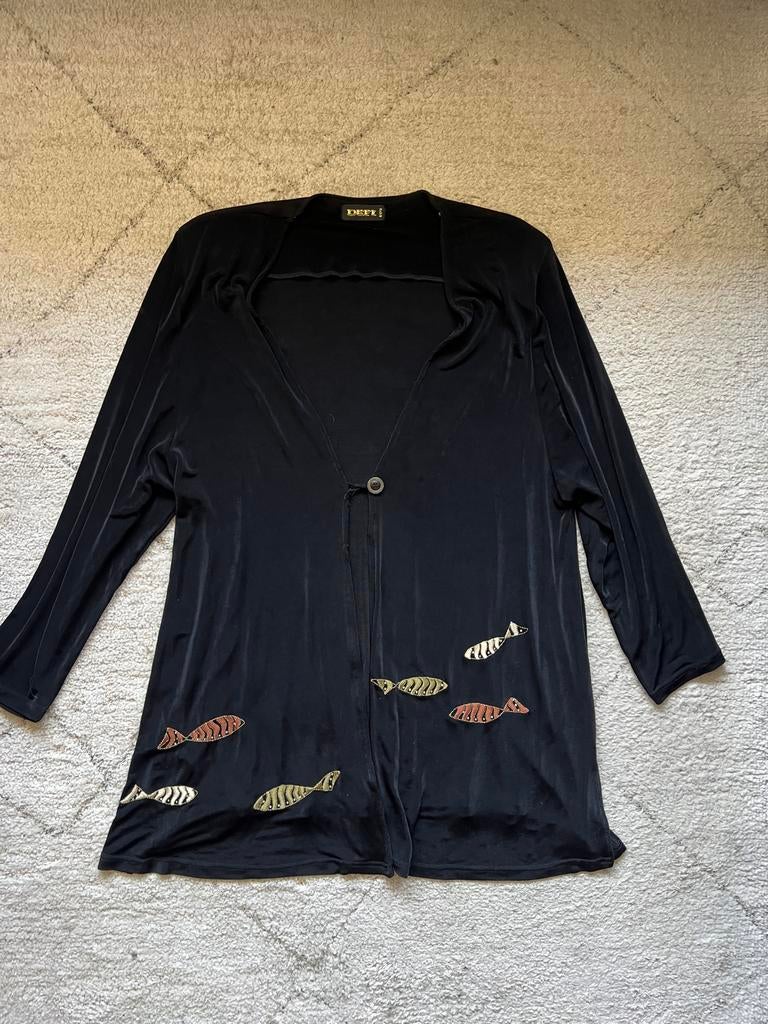DEFI Paris Zwart Vest met Vissen, Ophalen of Verzenden, Zo goed als nieuw, Maat 46/48 (XL) of groter, Zwart