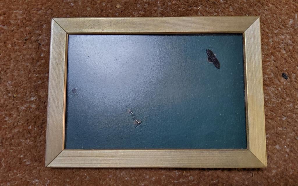 Antiek zilver kleur fotolijstje mat glas brede bewerkte rand, Ophalen of Verzenden