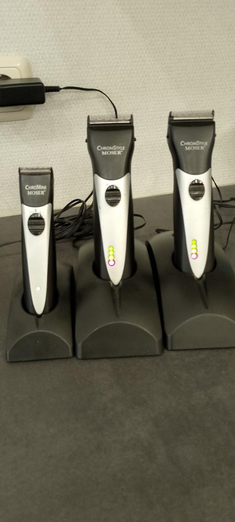 2x Moser Chromstyle tondeuse en 1x Chromini Moser Wahl, Ophalen of Verzenden, Gebruikt, Haarverzorging