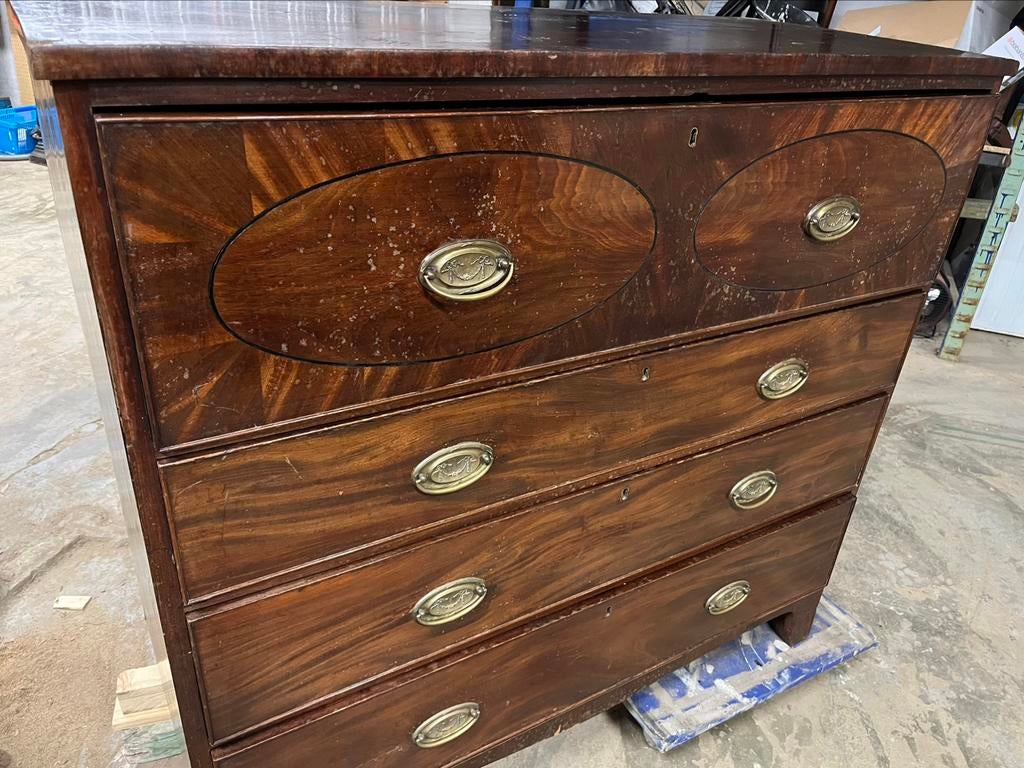 Engelse commode bureau, Antiek en Kunst, Antiek | Meubels | Kasten, Ophalen of Verzenden
