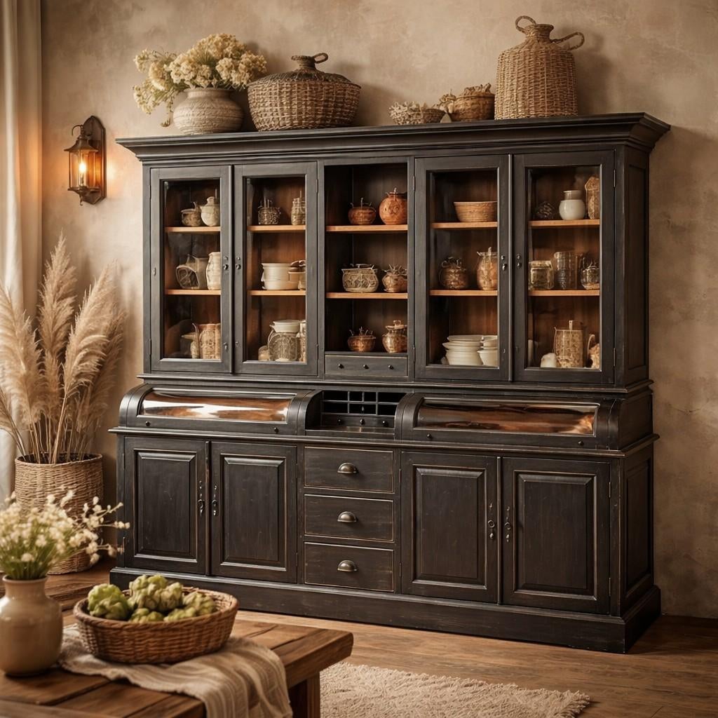 Buffetkast vitrinekast grutterskast apothekerskast teakhout, Landelijk Industrieel Vintage modern bohemian Scandinavisch, Woonwinkel ff iets anders
