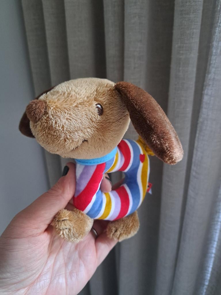 Teckel rammelaar knuffel, Ophalen of Verzenden, Zo goed als nieuw, Rammelaar