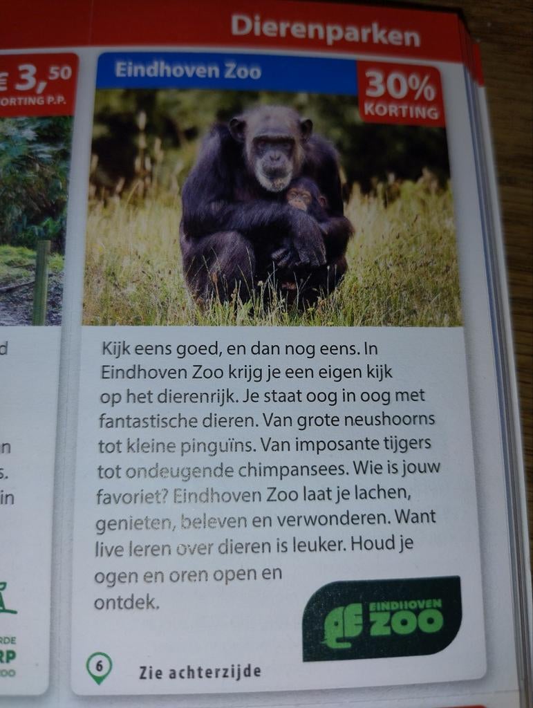 Korting Eindhoven Zoo, Tickets en Kaartjes, Recreatie | Dierentuinen, Eén persoon, Kortingskaart