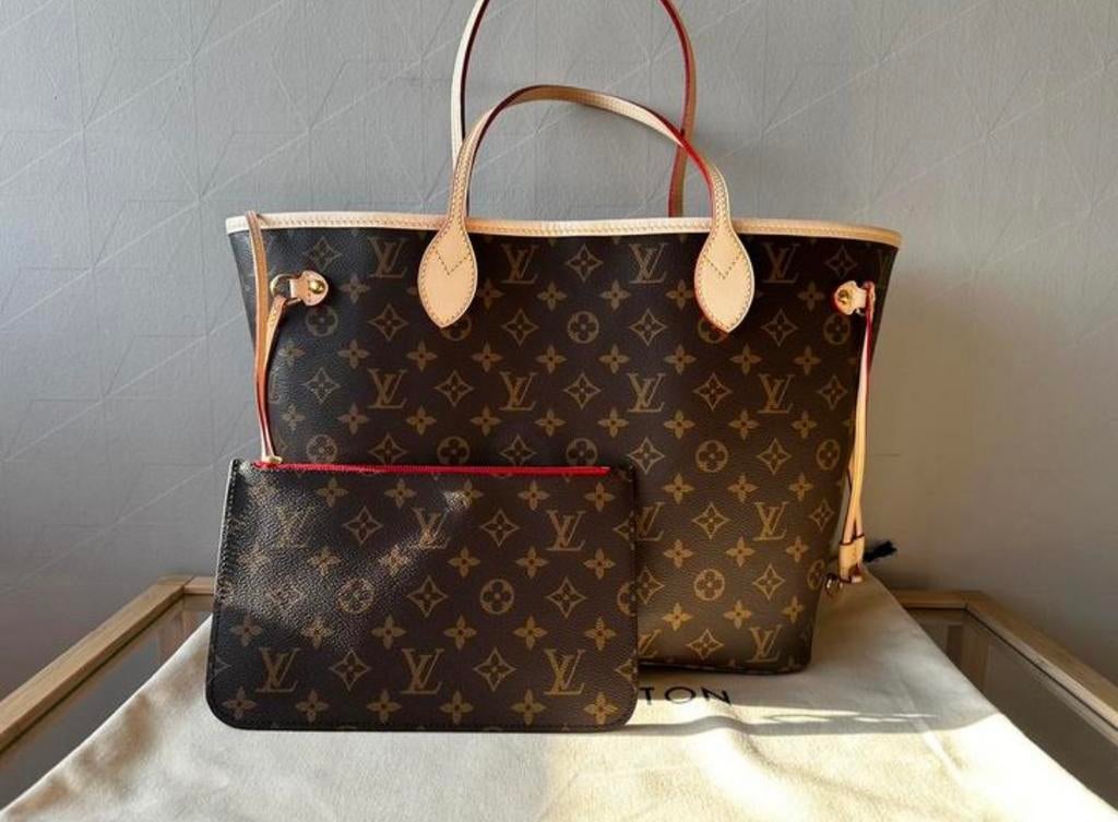 Louis Vuitton Neverfull MM, Verzenden, Zo goed als nieuw, Bruin, Handtas