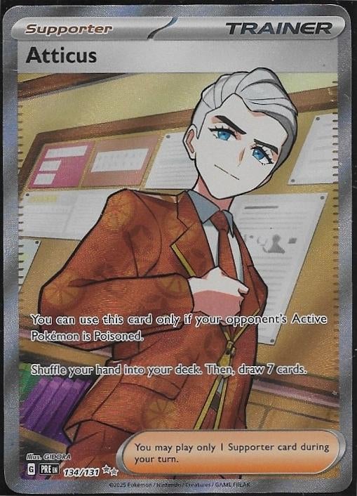 Prismatic Evolutions,  Atticus [full-art] 134/131, Ophalen of Verzenden, Nieuw, Losse kaart