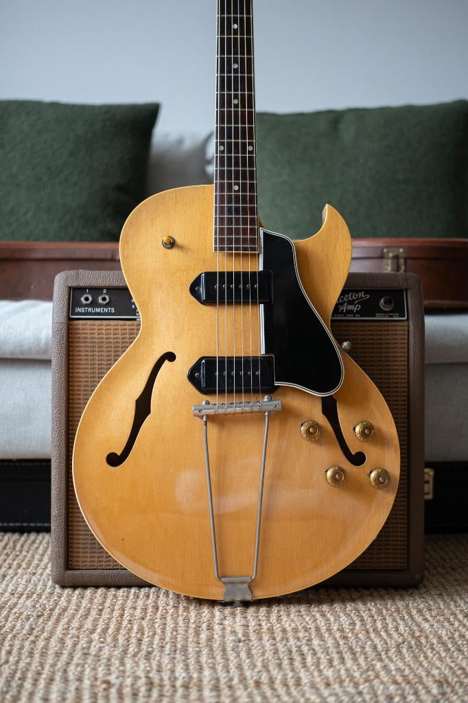 1957 Gibson ES 225TDN, Ophalen of Verzenden, Gebruikt, Hollow body, Gibson