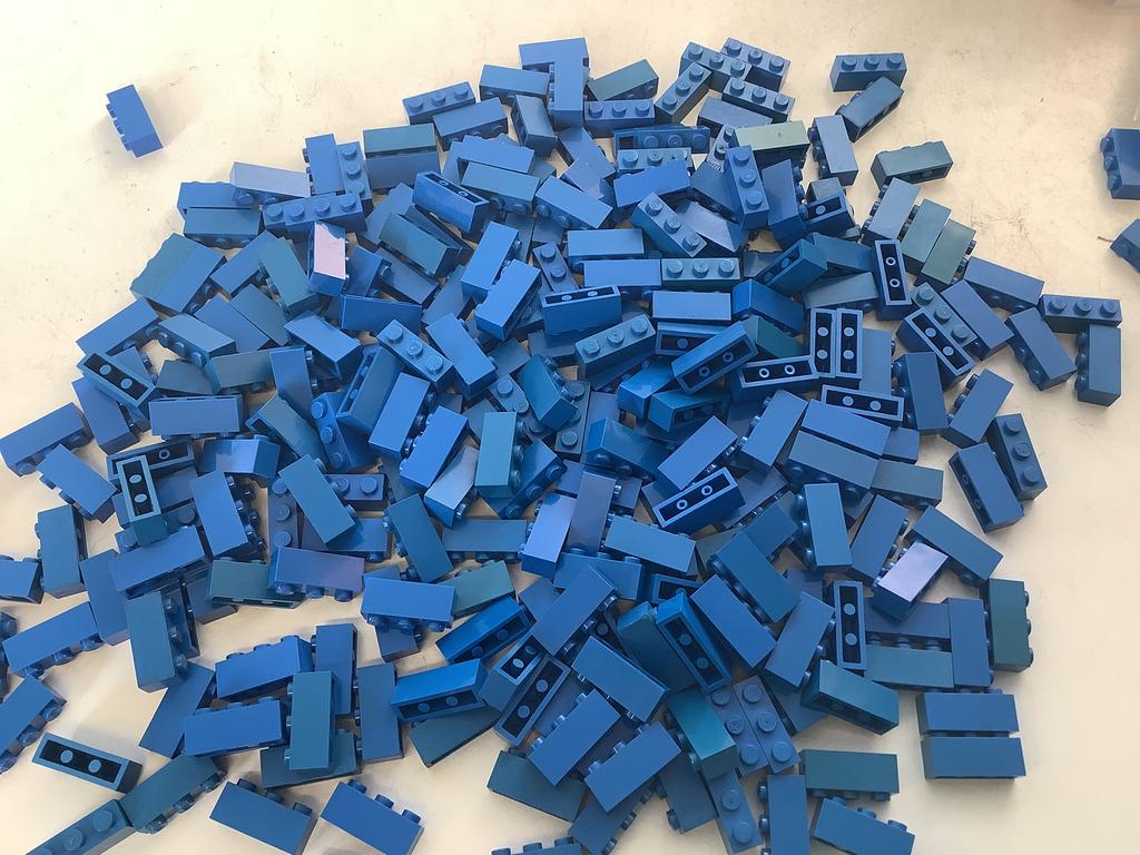 Lego steen 1x3 blauw, Ophalen of Verzenden, Gebruikt, Losse stenen, Lego
