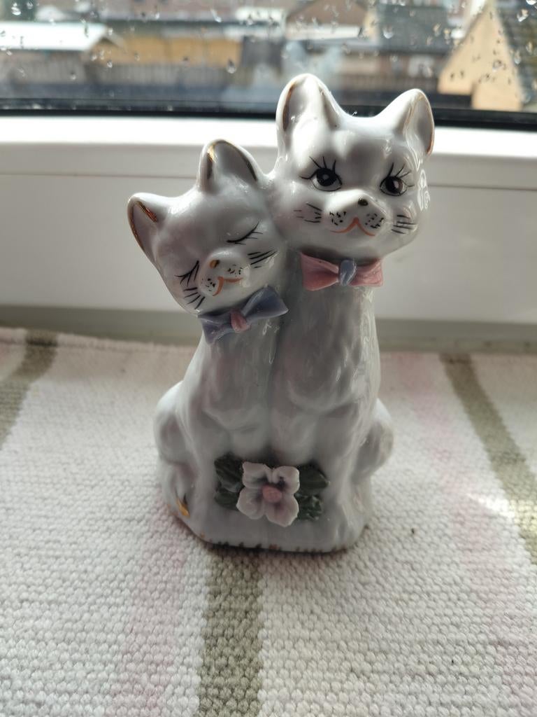 Vintage Kattenbeeldje met kleine Beschadiging, Ophalen, Gebruikt, Overige materialen, Dierenbeeld