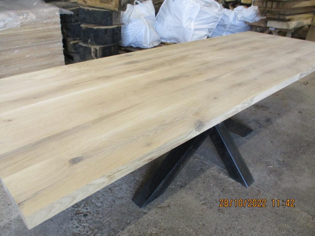 Echt Massief eikentafelblad 280 x100 x 4 dik €699op voorraad, Ophalen, 100 tot 150 cm, Rustiek, Eikenhout