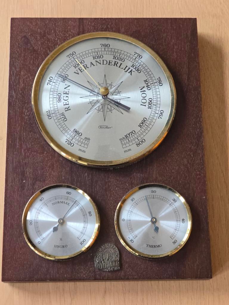 vintage Fischer weerstation '82 made for Van Nelle Rotterdam, Ophalen of Verzenden, Zo goed als nieuw, Weerstation