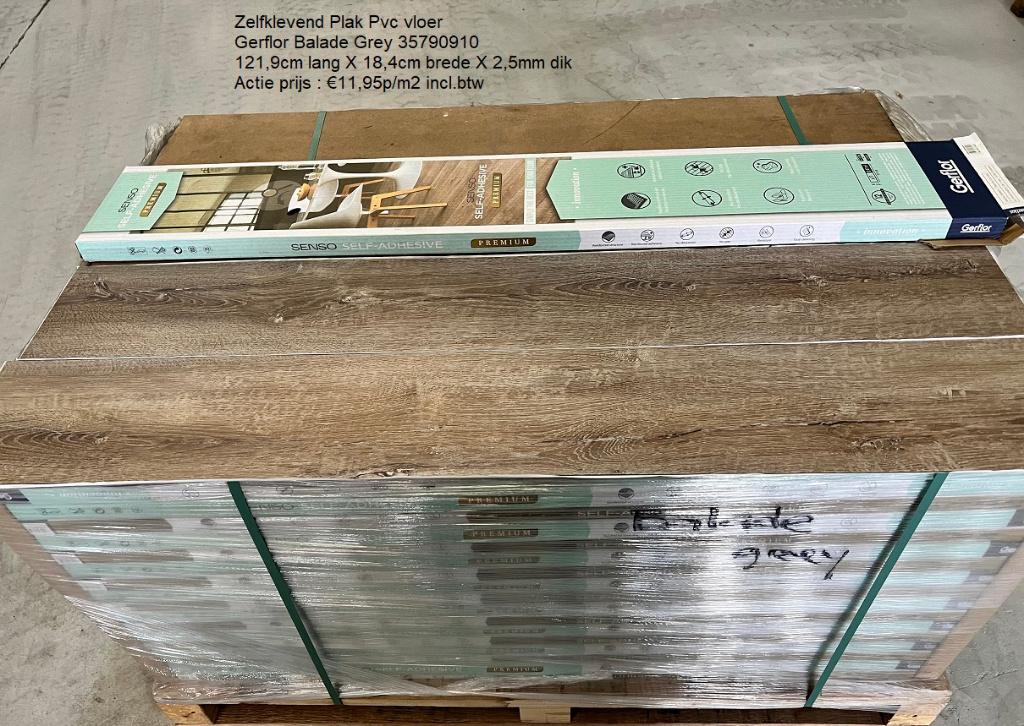 Zelfklevend Plak Pvc Balade 2,5mm dik €11,95m2 incl.btw, Huis en Inrichting, Stoffering | Vloerbedekking, Nieuw, Laminaat, Bruin