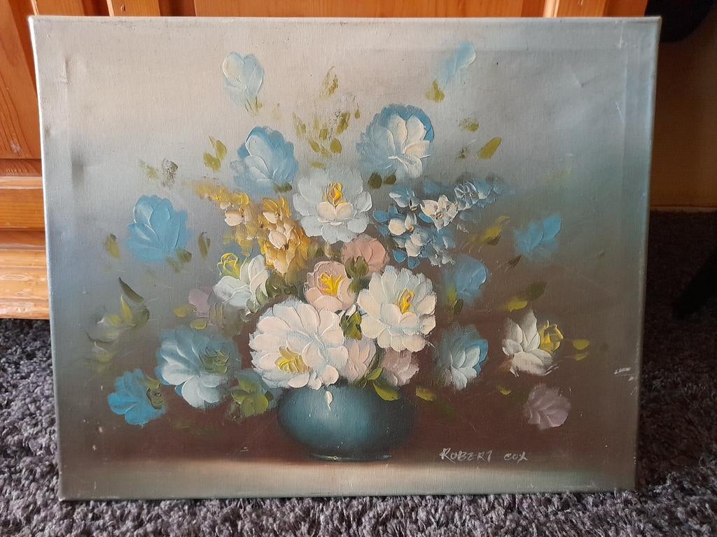 Bloemen schilderij van Robert Cox, Ophalen of Verzenden