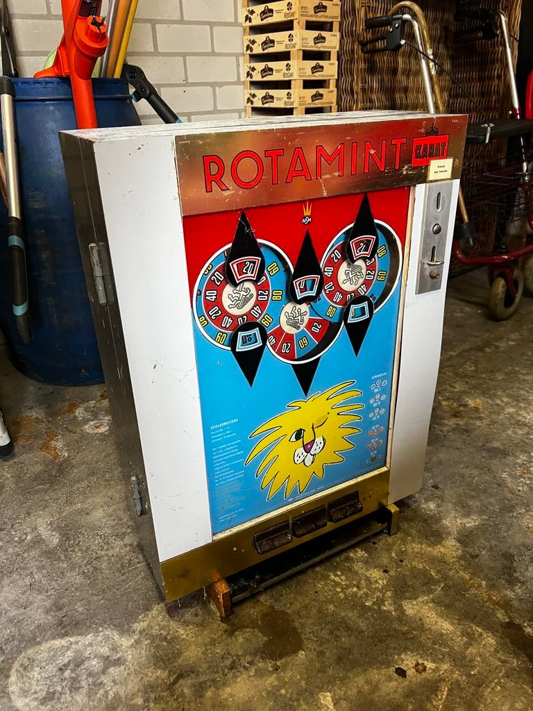 Vintage Rotamint Gokautomaat - Jaren 70, Verzamelen, Automaten | Gokkasten en Fruitautomaten, Gebruikt, Gulden, Ophalen