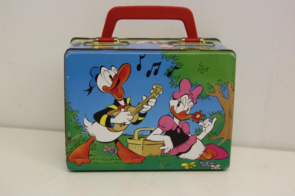 Vintage metalen lunchbox Mickey en Minnie Mouse., Verzamelen, Ophalen of Verzenden, Mickey Mouse, Zo goed als nieuw, Overige typen
