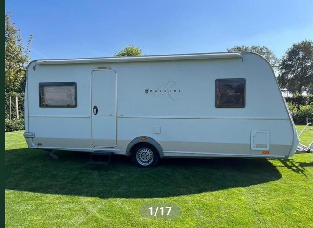 Tabbert Rossini caravan met voortent, luifel en zakluifel, Caravans en Kamperen, Caravans, Vast bed, Rondzit, Tabbert, 5 tot 6 meter