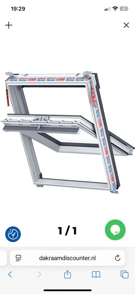 Te koop dakraam keylight kunststof 76x76 nieuw inc gootstuk, Ophalen, Minder dan 80 cm, Minder dan 80 cm, Nieuw