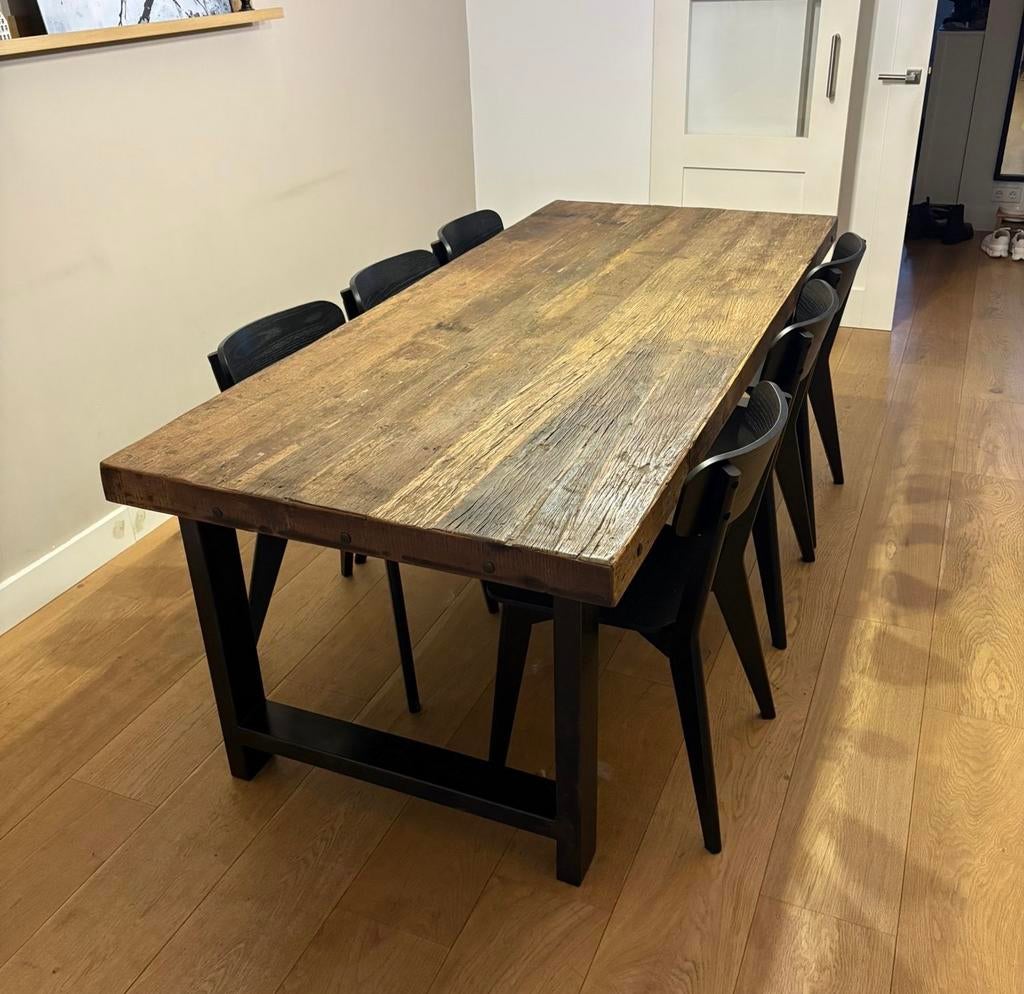 Gert Snel Bassano Eettafel - Gerecycled Hout - 220cm, Huis en Inrichting, Tafels | Eettafels, Zo goed als nieuw, 50 tot 100 cm