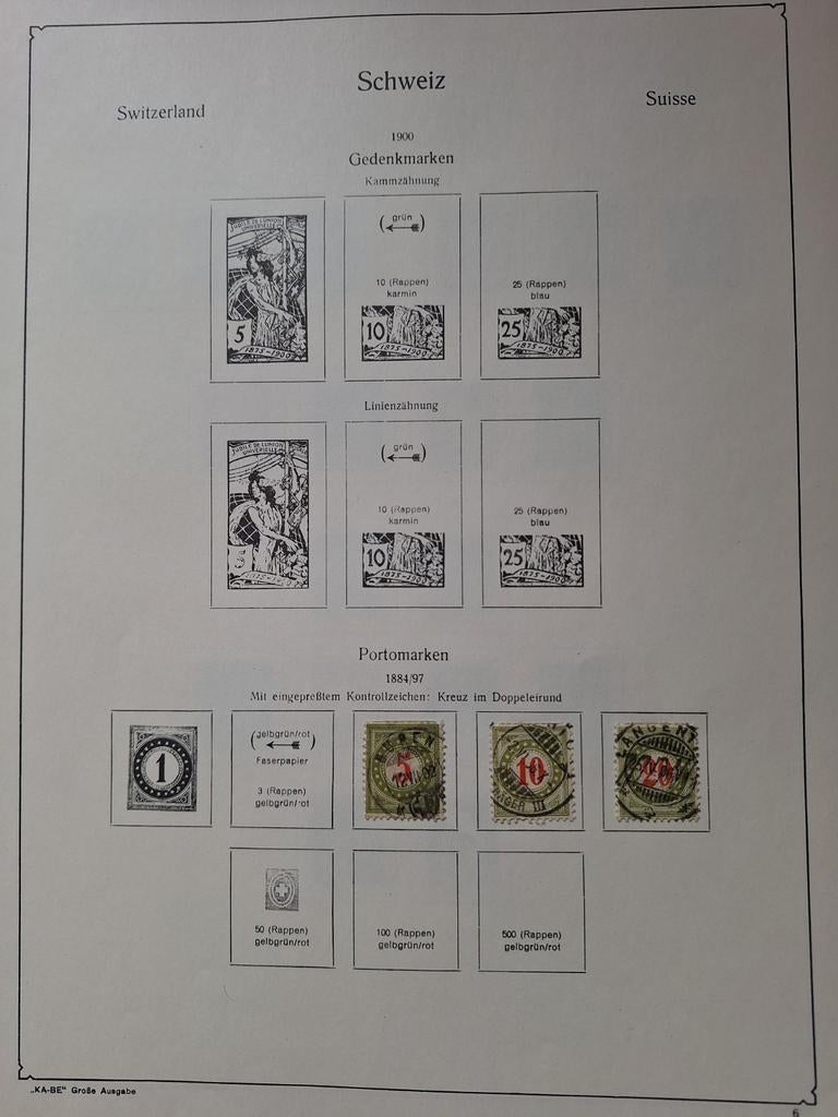 Zwitserland op bladen, vanaf klassiek, met HCW, 1/4, Ophalen of Verzenden, Catalogus