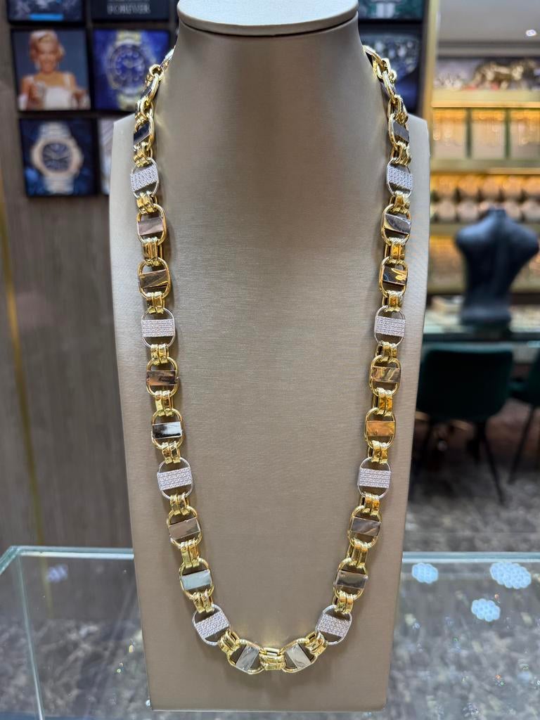 18KT Goud - 79.93 Gram - Ketting - PLATTE MAGNUM, Ophalen, Nieuw, Goud