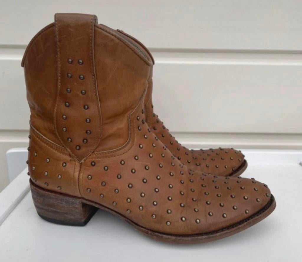 Sendra Laarzen met studs, Bruin, Verzenden, Lage of Enkellaarzen, Zo goed als nieuw