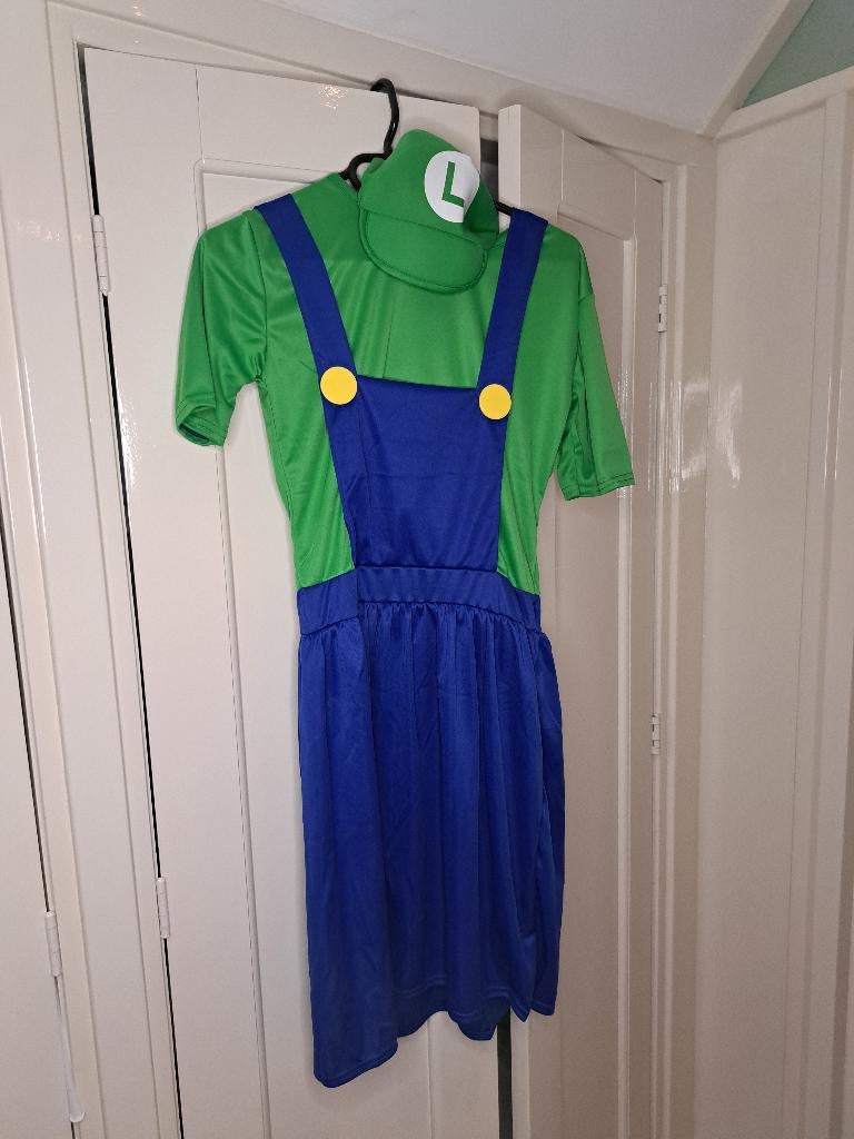 Luigi verkleedjurkje XS tm L, Maat 38/40 (M), Carnaval, Nieuw, Ophalen of Verzenden