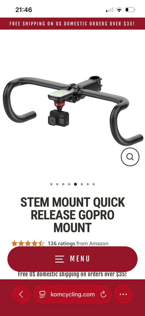 Fiets Stuurhouder voor GoPro en fietscomputer, Fietsen en Brommers, Fietsonderdelen, Nieuw, Stuur, Ophalen of Verzenden