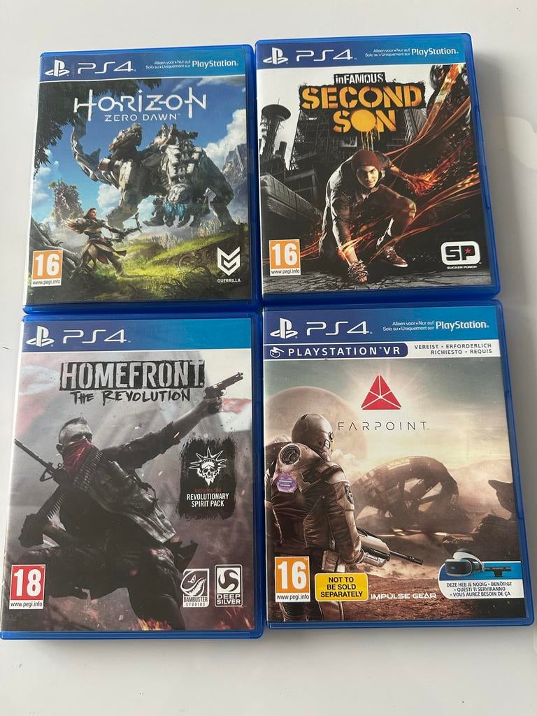 PS4 Games - Horizon, Infamous, Far Cry, Battlefront, Spelcomputers en Games, Games | Pc, Gebruikt, Avontuur en Actie, 1 speler