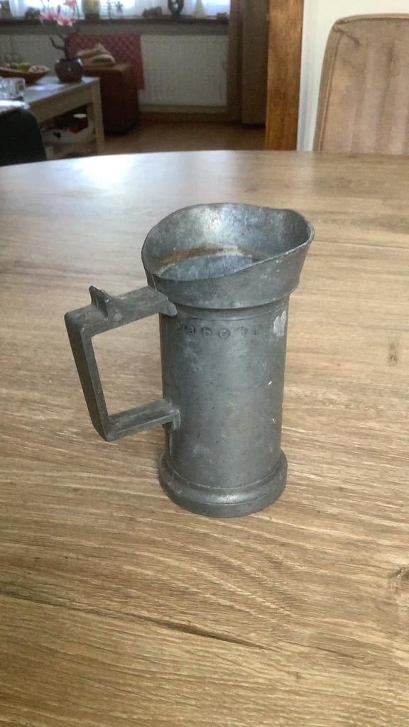 Antieke tinnen maatbeker gemerkt, Antiek en Kunst, Antiek | Tin, Ophalen of Verzenden