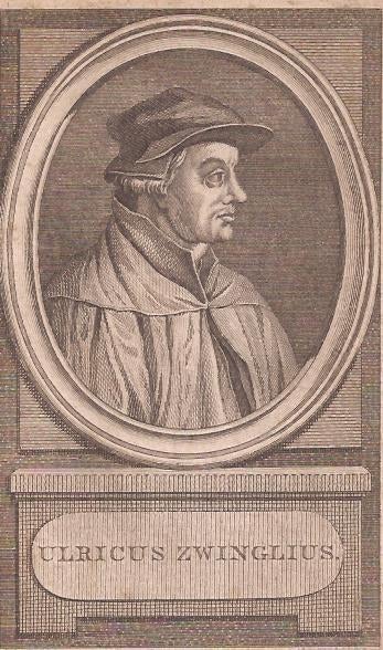 Ulricus Zwinglius ( Huldrych Zwingli ) Portret Vinkeles, Antiek en Kunst, Kunst | Etsen en Gravures, Ophalen of Verzenden