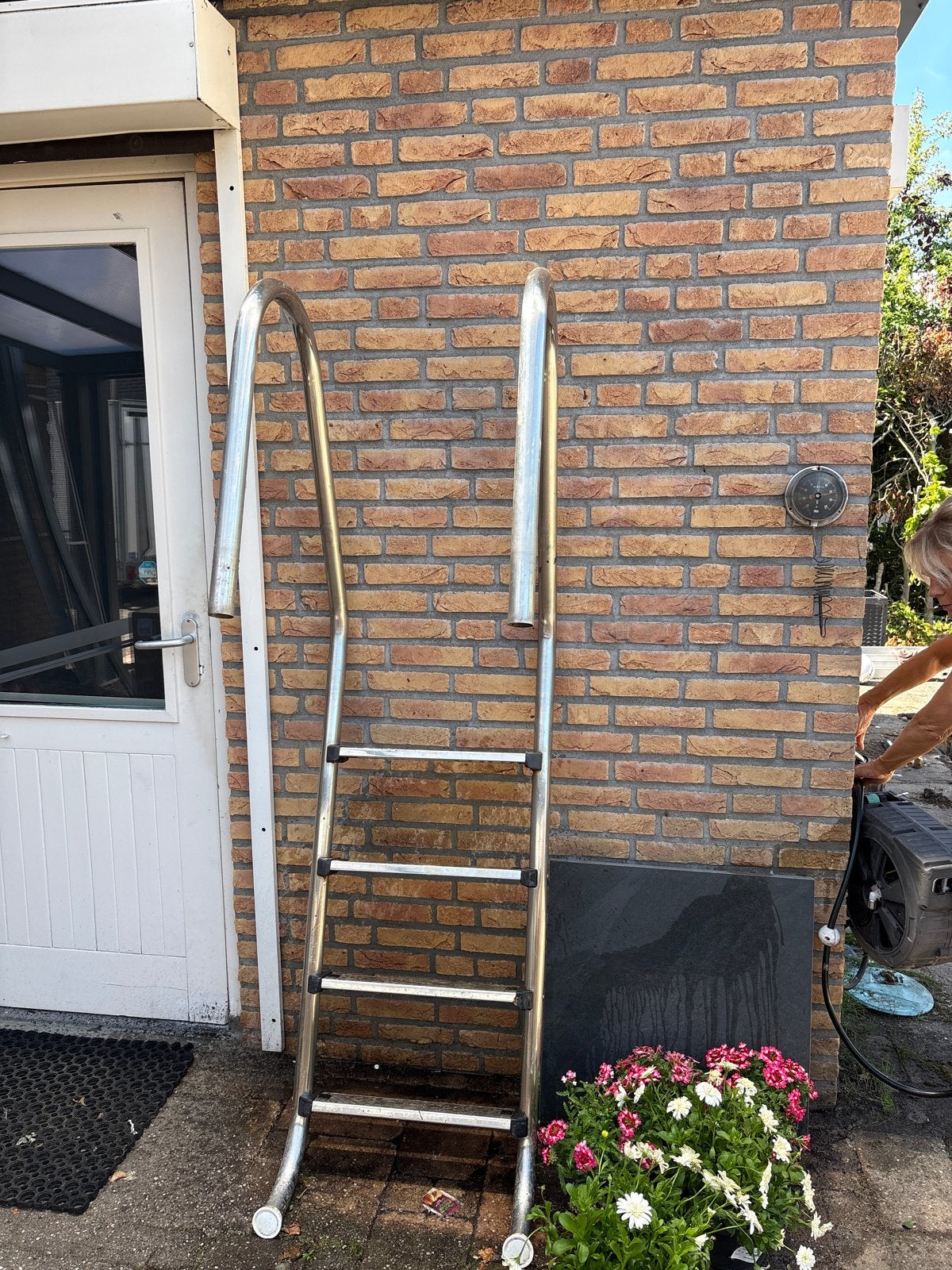 Zwembadtrap RVS, Ophalen, Gebruikt, Ladder