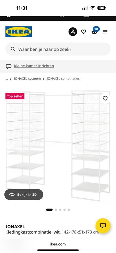IKEA JONAXEL Kledingkastcombinatie - Zo goed als nieuw, Huis en Inrichting, Kasten | Stellingkasten, Zo goed als nieuw, Ophalen
