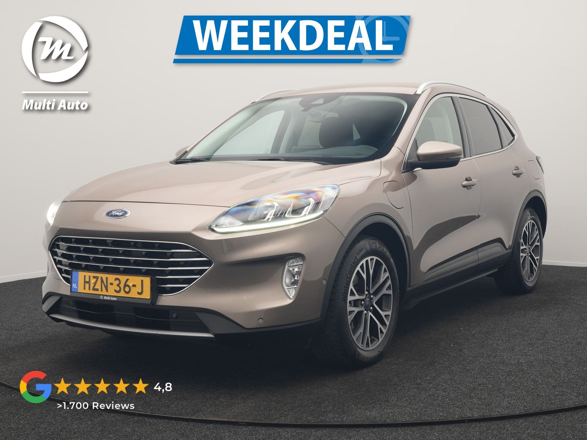Ford Kuga 2.5 Titanium PHEV 225pk Dealer O.H. | Adaptive Cru, Auto's, Dealer onderhouden, Stof, Gebruikt, 4 cilinders