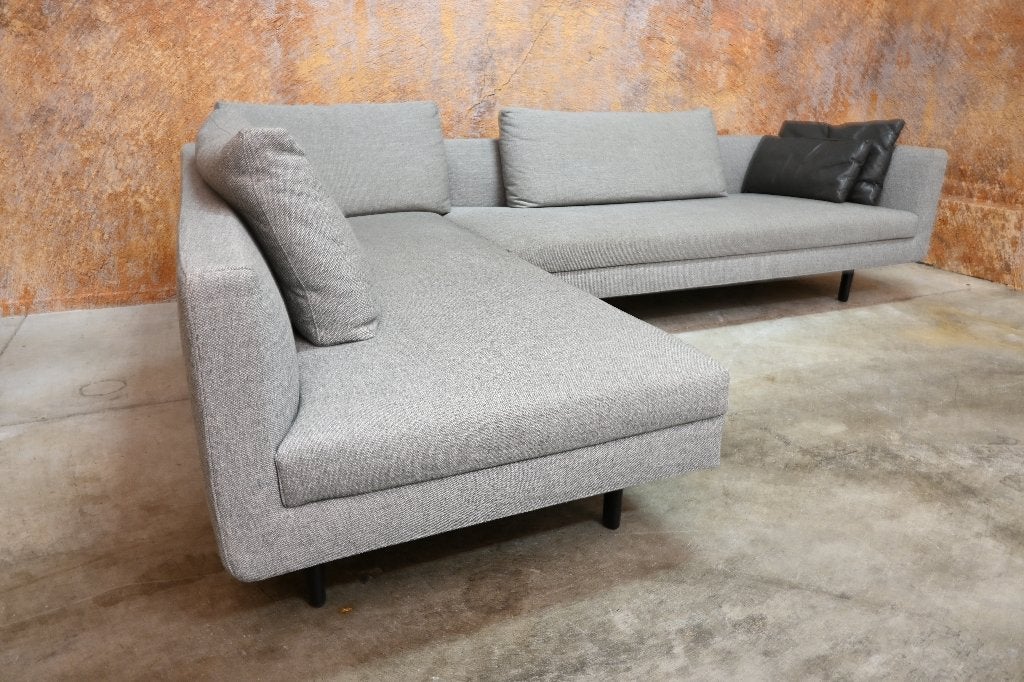ZGANieuw grijze stoffen EYYE Etcetera design hoekbank, EYYE, 250 tot 300 cm, Hoekbank, Ophalen of Verzenden