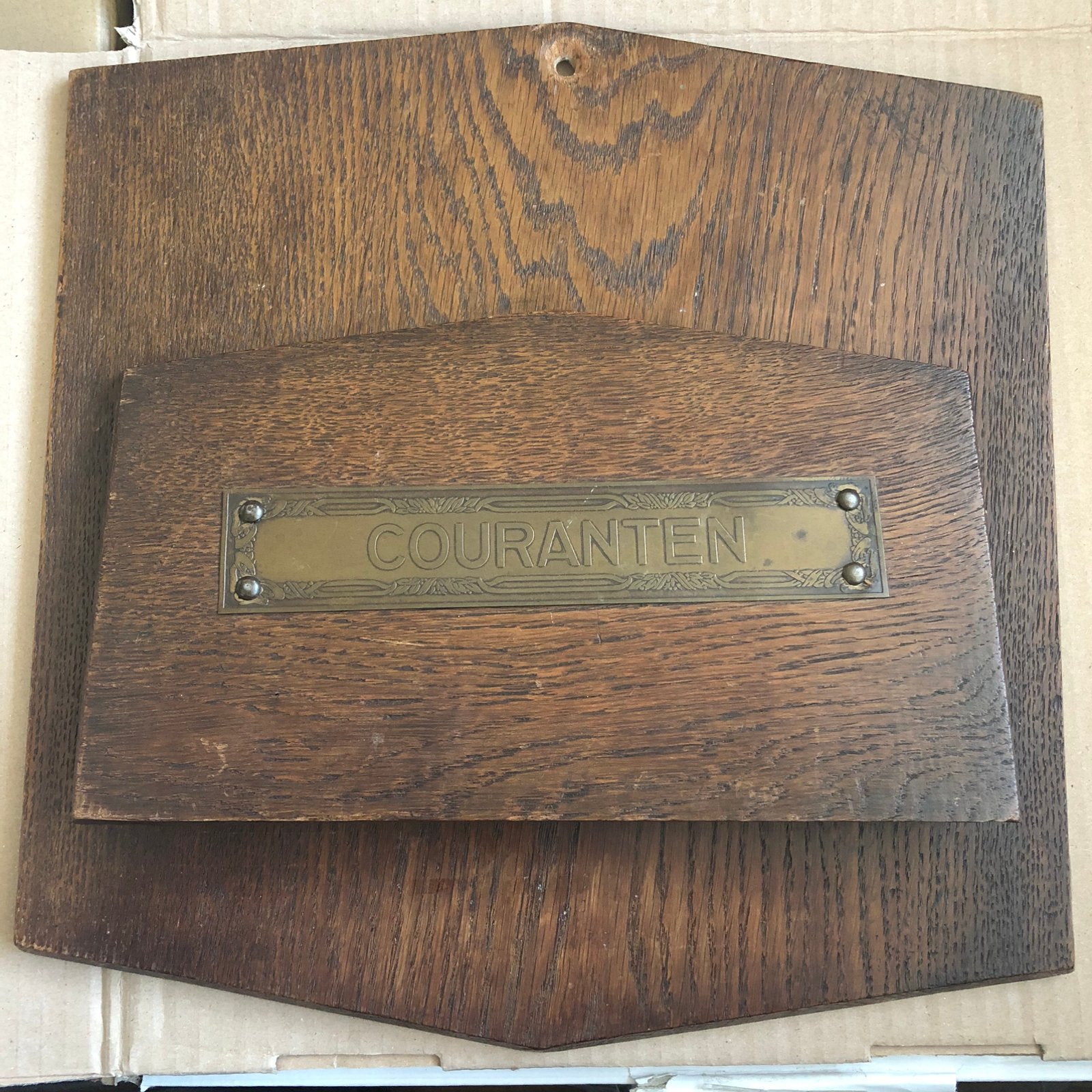Krantenhouder “Couranten” hout/antiek, Ophalen of Verzenden
