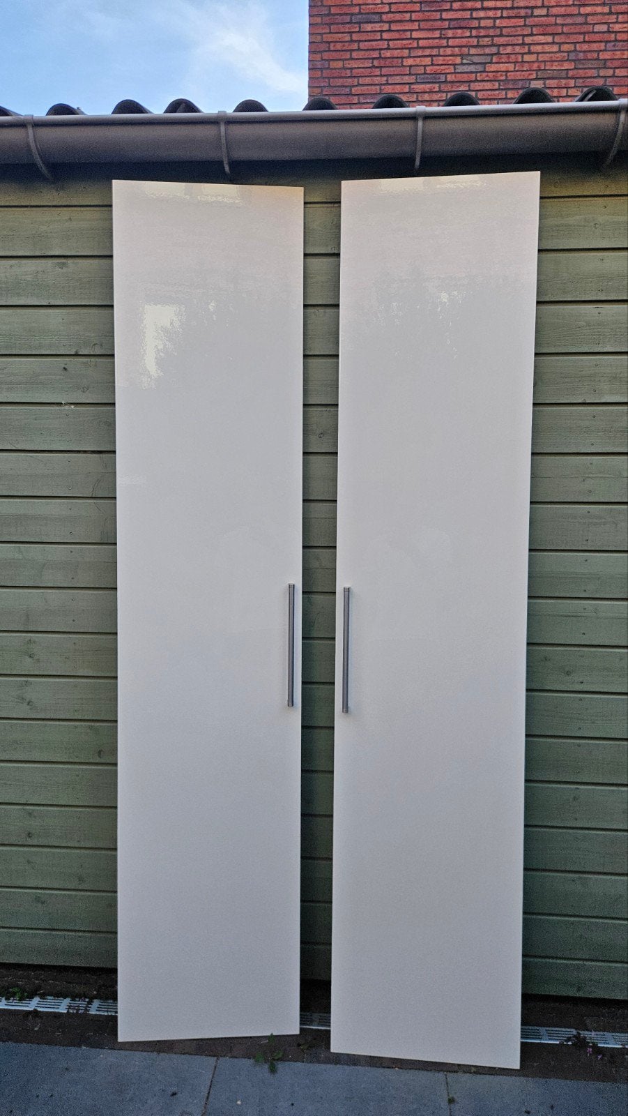 6x Witte hoogglans pax kastdeuren met handgrepen, Ophalen, 200 cm of meer, 50 tot 100 cm, Zo goed als nieuw