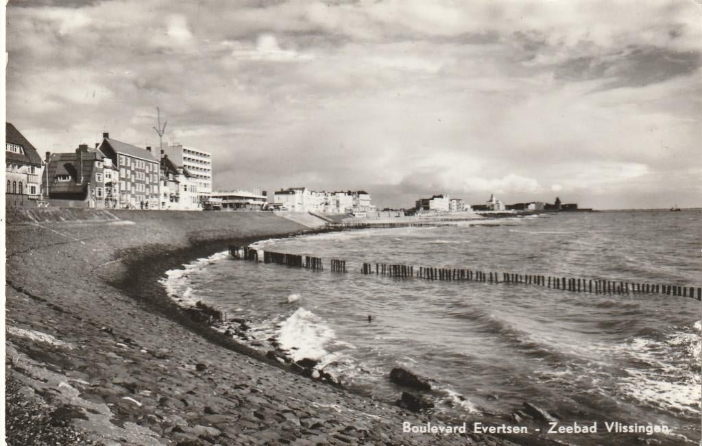 Vlissingen Boulevard Evertsen, Ophalen of Verzenden, 1960 tot 1980, Gelopen, Zeeland